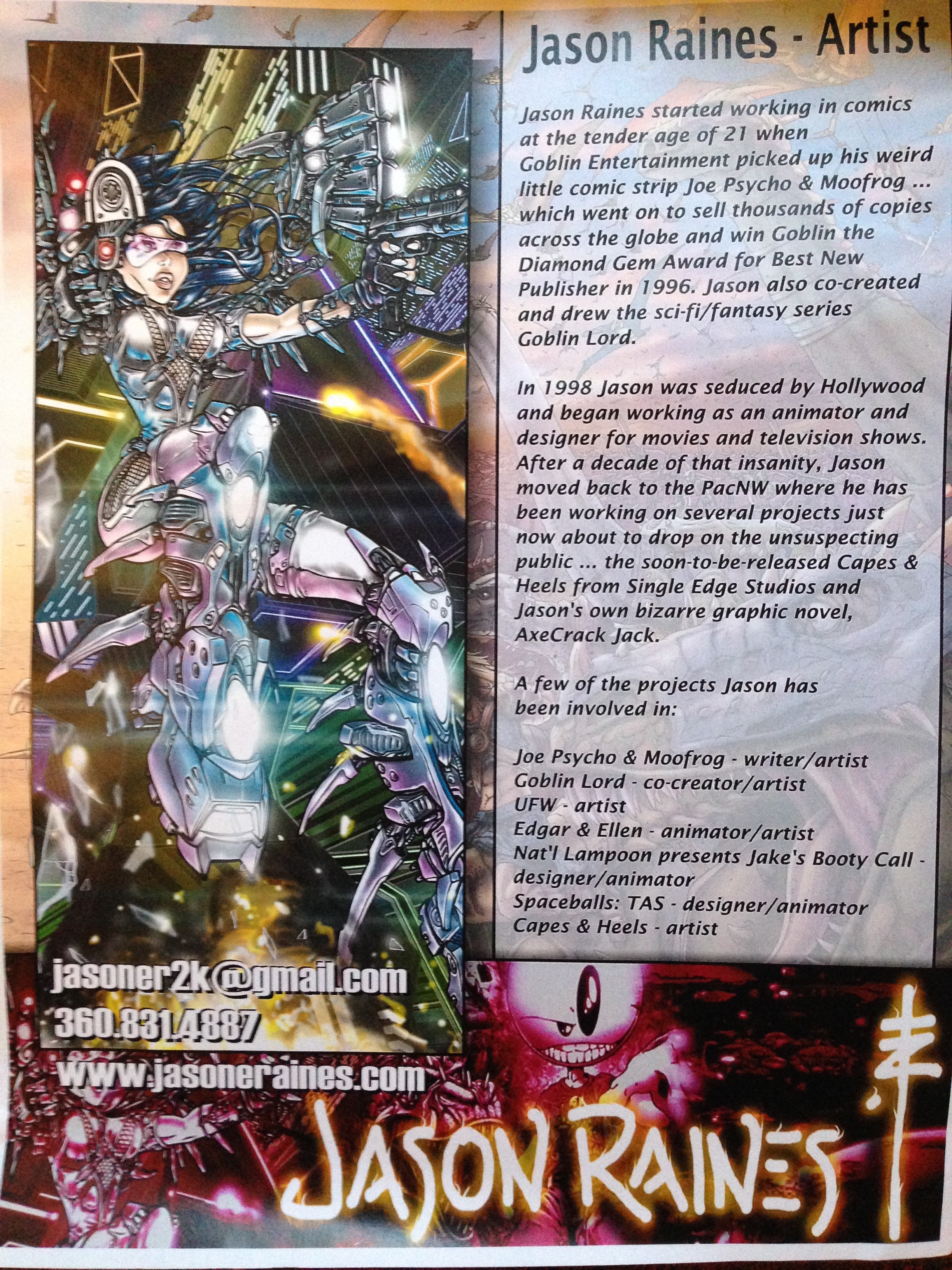 jason raines at portland comic con m31 publishing promotional flyer for comic con